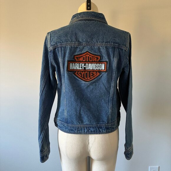 NWT Harley-Davidson Women's Bar & Shield Denim Jacket in Medium Indigo - Picture 1 of 12